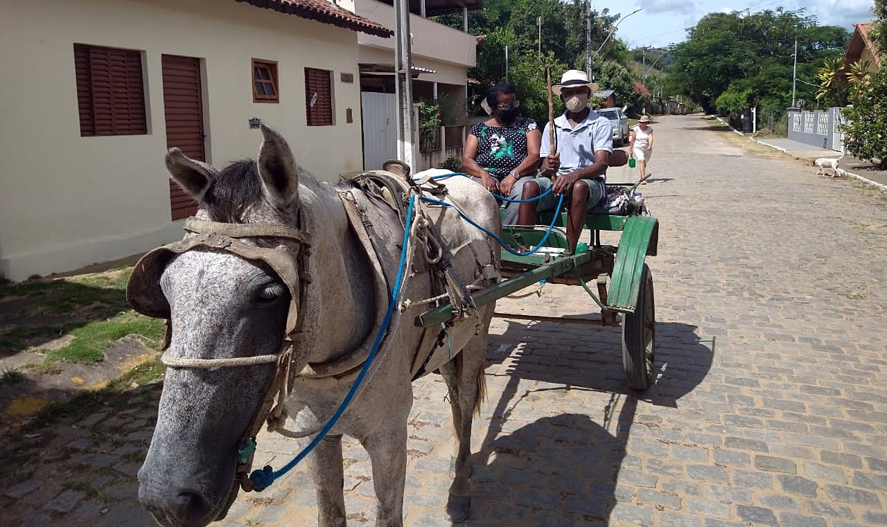 Casal de idosos de Cantagalo ainda utilizam charrete para locomoção