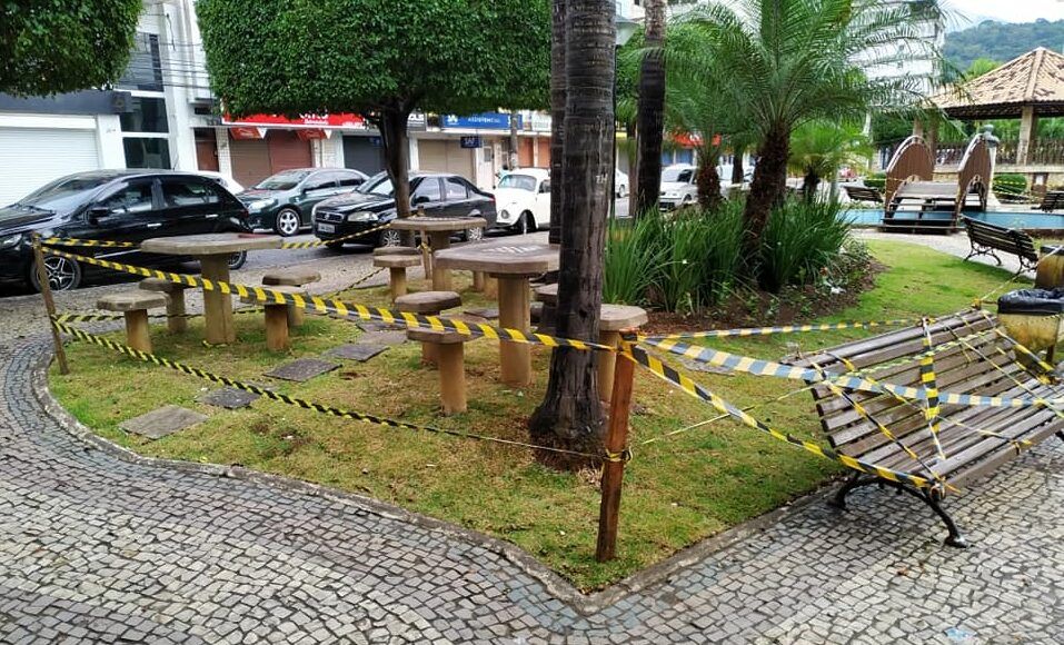 Praça de Cordeiro interditada devido a prevenção ao novo coronavírus - covid-19