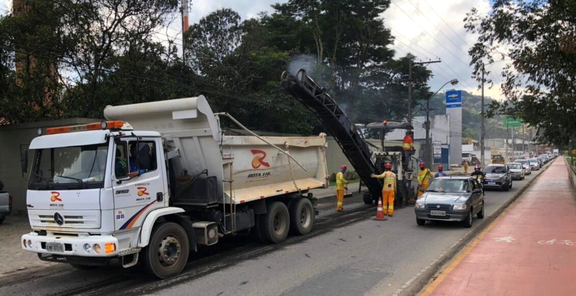 Continuam as obras na RJ-116, no perímetro central de Nova Friburgo