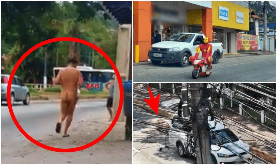 Coisas de Friburgo: Homem corre pelado, caixão cai na rua e super-herói de moto