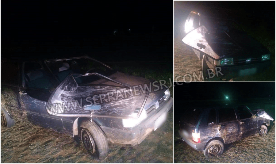 Carro capota na RJ-116 e deixa dois feridos em Aperibé