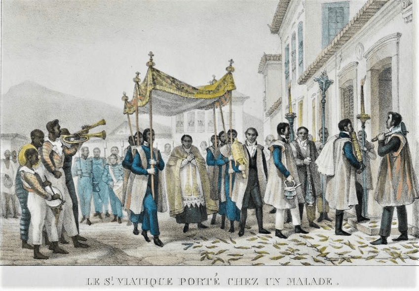 Procissão, comida, sanfona e cavalhada: as festas religiosas no passado 1 Jean Baptiste Debret 1835. Acervo BN