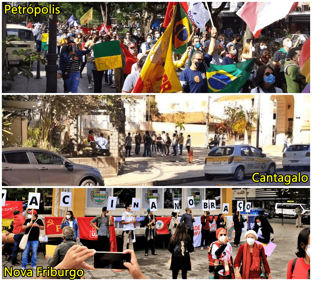 Petrópolis, Friburgo, Cantagalo e São Fidélis registram protesto contra Bolsonaro 1 Petrópolis, Friburgo, Cantagalo e São Fidélis registram manifestações contra o presidente Jair Bolsonaro