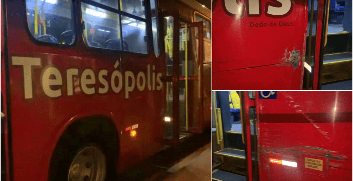 Homem furta ônibus na rodoviária de Teresópolis e colide com vários veículos