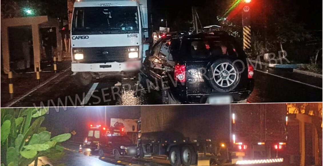 Carro colide com caminhão na RJ-116, em Aperibé