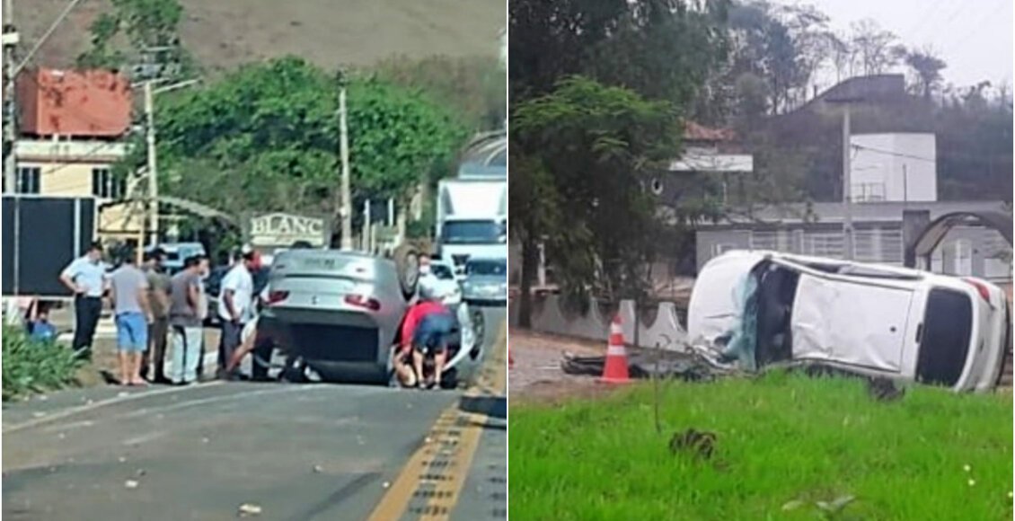 Capotagens de carros deixa um morto em Santo Antônio de Pádua
