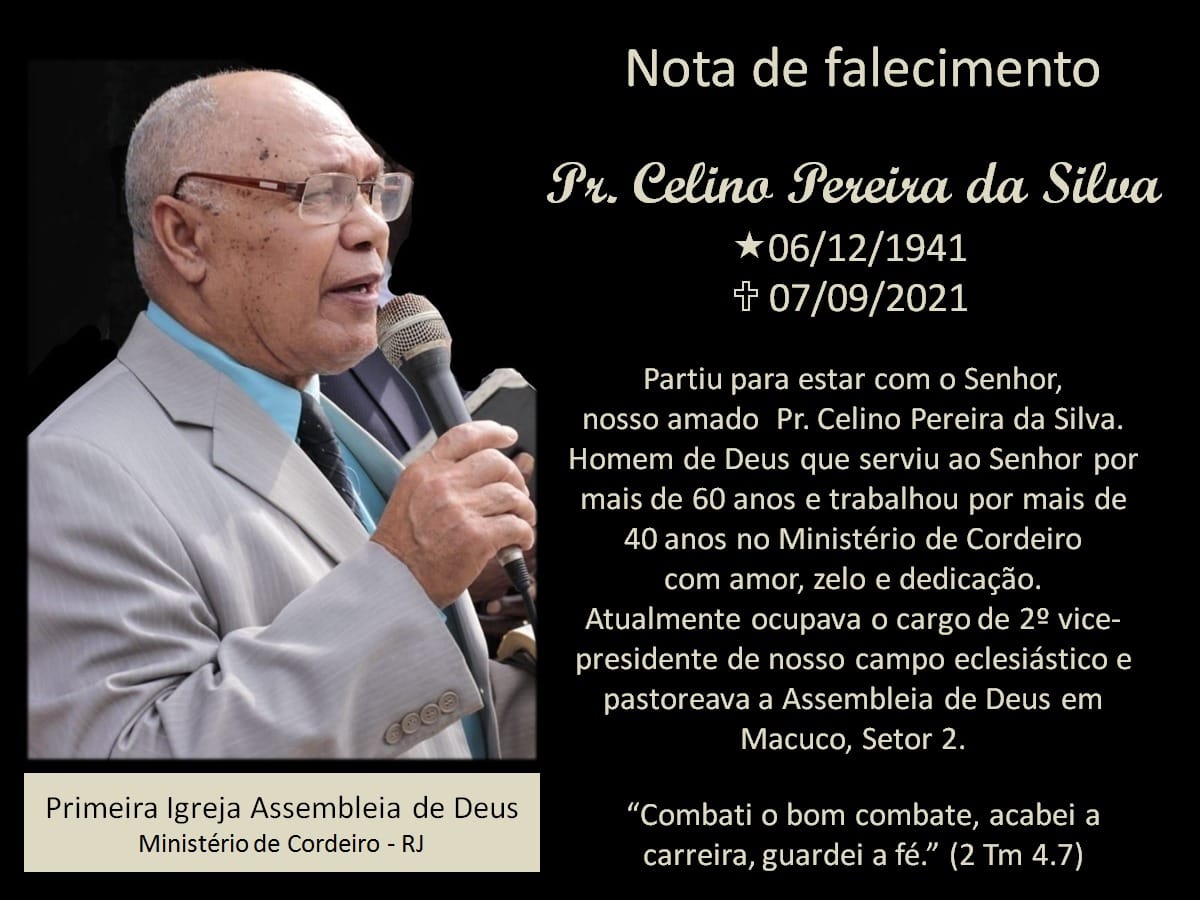 Moradores de Macuco e Cordeiro lamentam morte de pastor Celino Pereira 1 Moradores de Macuco e Cordeiro lamentam morte de pastor Celino Pereira