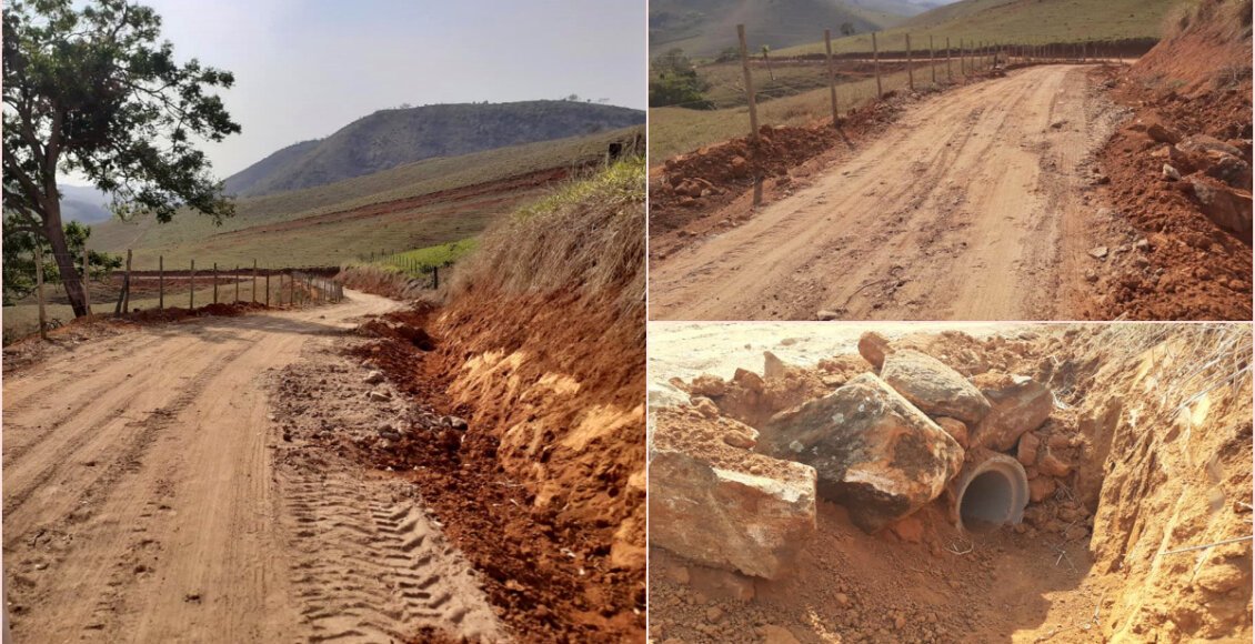 produtores recuperam estrada rural em Cambuci