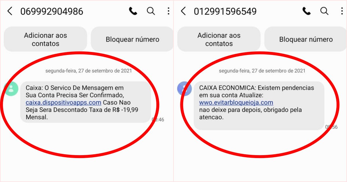 Golpe! Polícia alerta sobre falso SMS em nome da Caixa Econômica Federal 1 Golpe! Polícia alerta sobre falso SMS em nome da Caixa Econômica Federal