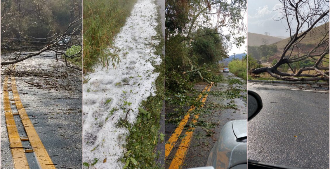 Chuva de granizo atinge regiões de Macuco, Trajano, Madalena e Alto