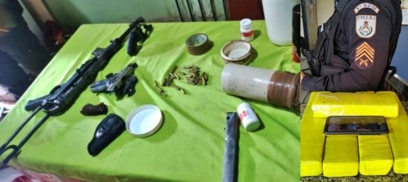 São Fidélis: Armas, submetralhadora e homem preso com 5 Kg de maconha