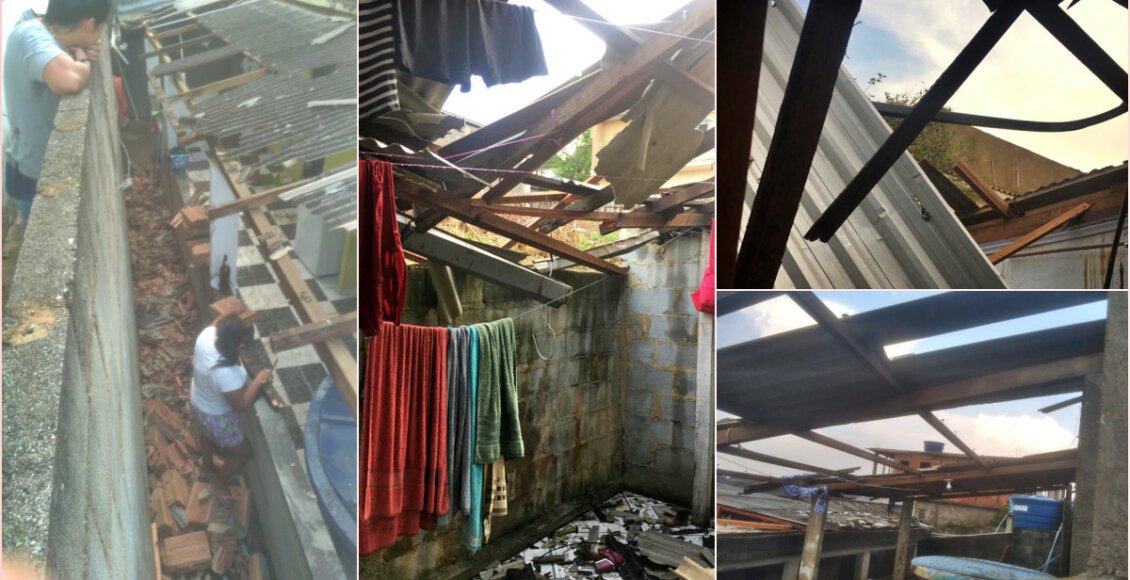 Ventania destelha casas e provoca prejuízo para moradores de Monnerat