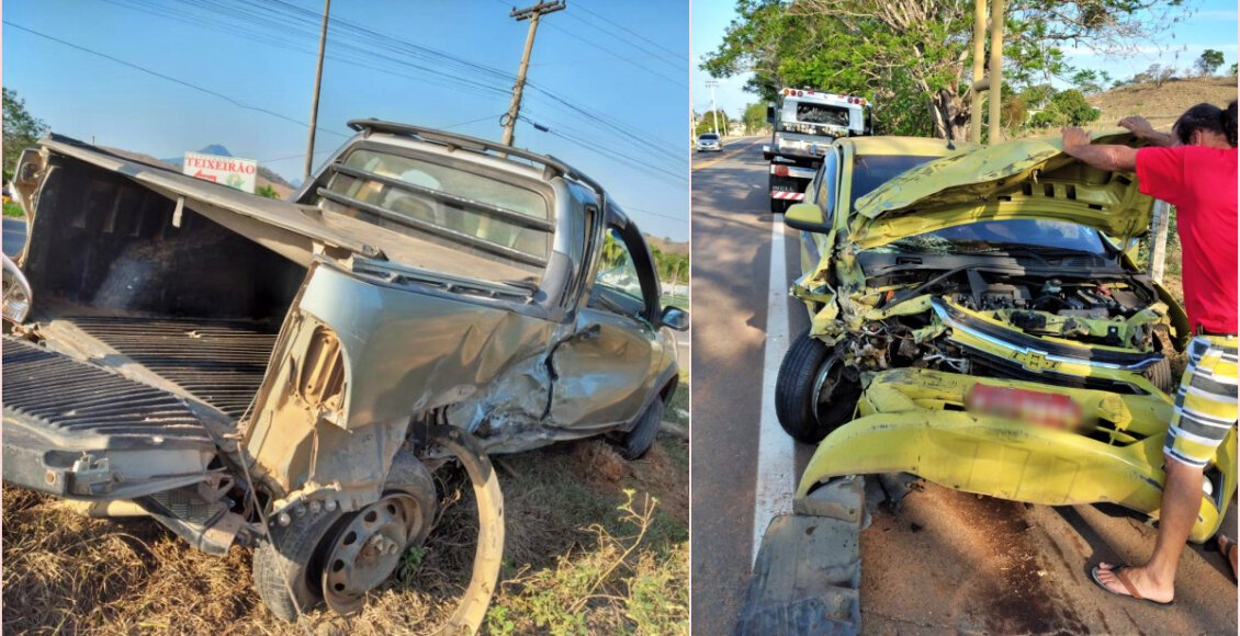 Colisão entre táxi e caminhonete deixa cinco feridos na RJ-116, em Aperibé