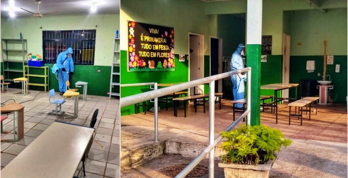 Cantagalo tem retorno presencial às aulas; creche e escolas são sanitizadas