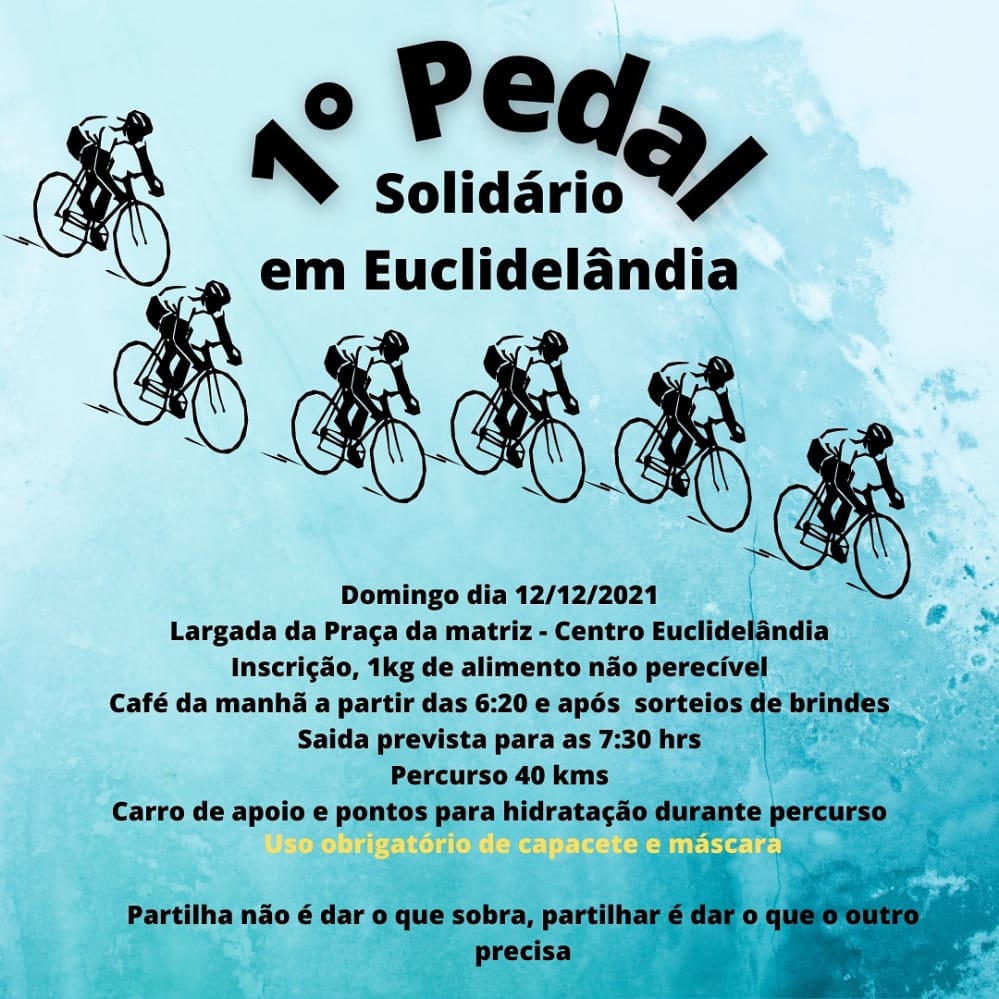 Pedal Solidário em Euclidelândia vai arrecadar alimentos para o Natal 1 Pedal Solidário em Euclidelândia vai arrecadar alimentos para o Natal