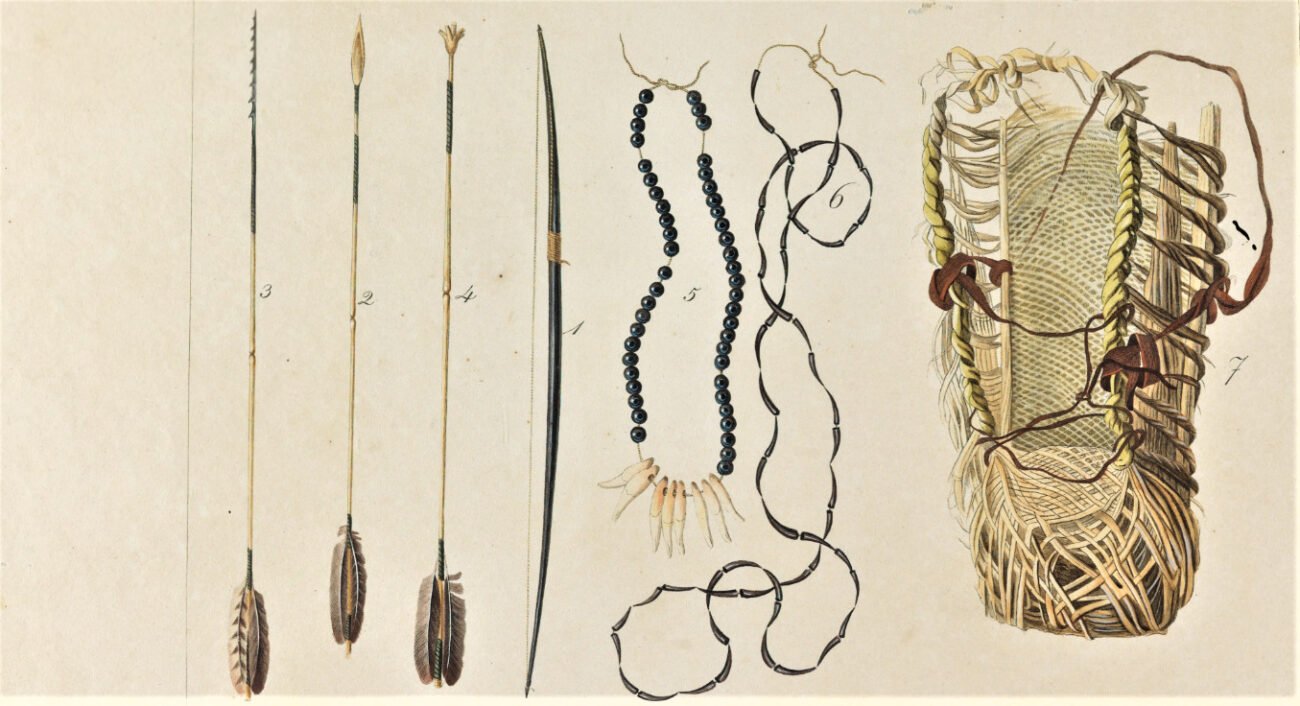 Os Puris na Região Serrana Fluminense 2 Artefatos dos Puris por Maximilien Alexander Philipp Wied-Neuwied. Acervo BN.