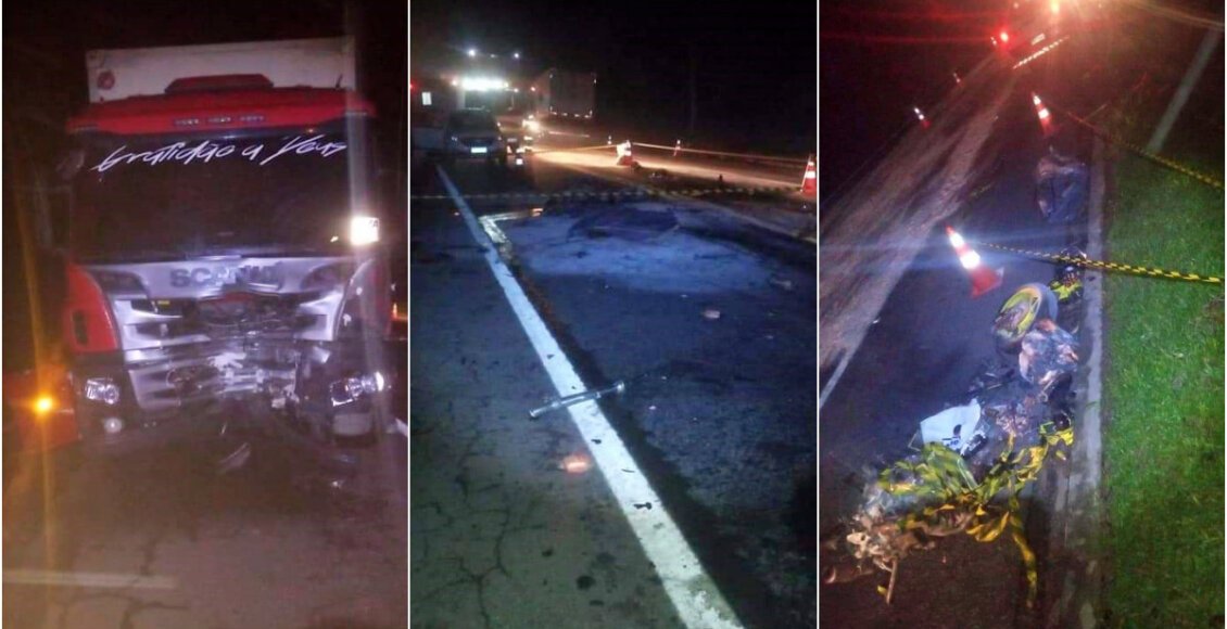 Jovem morre em acidente entre moto e carreta na BR-116, em Teresópolis