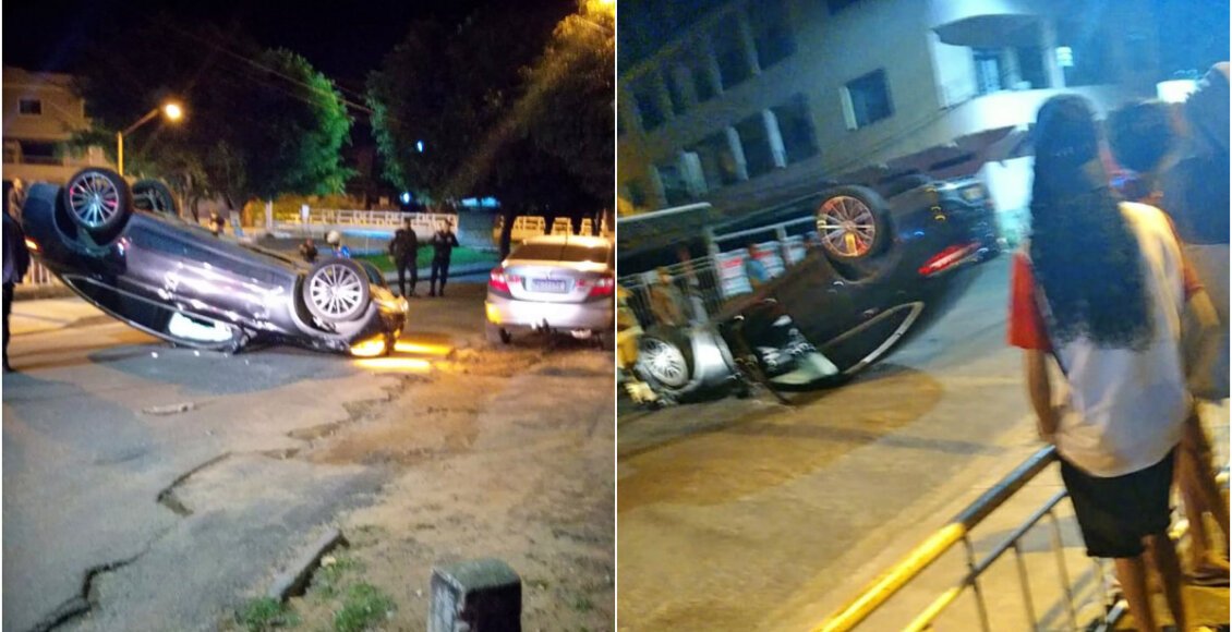 Vídeo: Carro capota no bairro Caxias em Itaocara