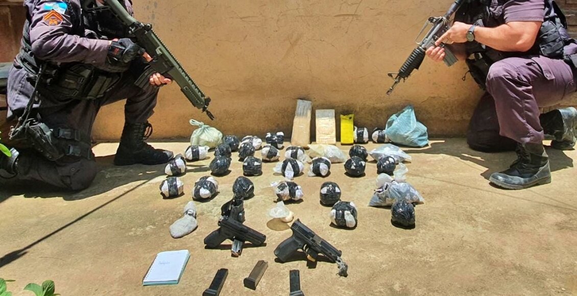 Policiais apreendem armas e grande quantidade de drogas em Miracema
