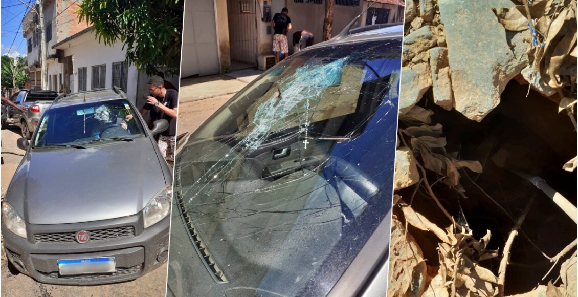 Motorista fica ferido após carro cair em buraco aberto na rua em Pádua