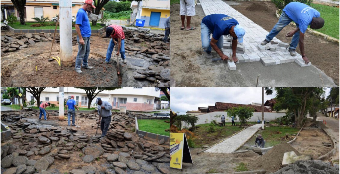 Praças do Iperj e Rodolfo Gonçalves passam por revitalização em Cordeiro