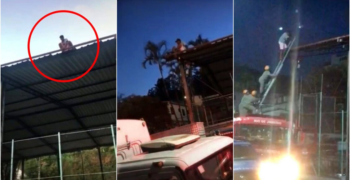 Bom Jardim: Homem é resgatado após ficar preso em telhado de quadra