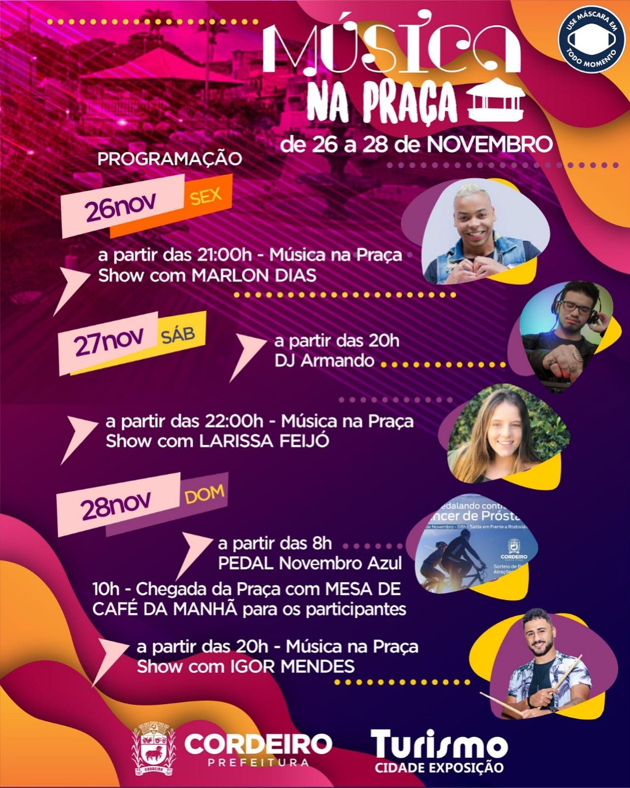 Cordeiro retoma eventos presenciais com o Projeto Música na Praça 1 Cordeiro retoma eventos presenciais com o Projeto Música na Praça