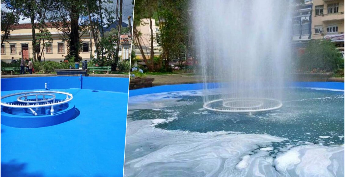 Friburgo: recém revitalizado, chafariz da Praça Getúlio Vargas sofre vandalismo
