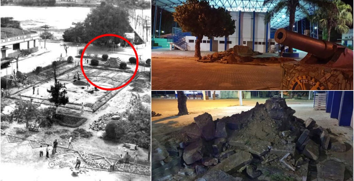 Monumento histórico de São Fidélis, Pira Olímpica é destruída