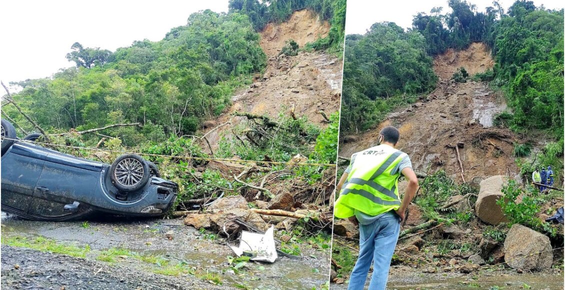 BR-116 está interditada após queda de barreira em Teresópolis