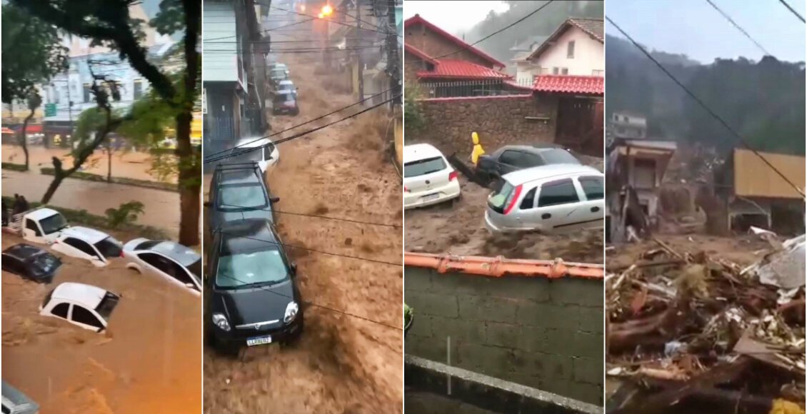 Chuva causa deslizamentos, alagamentos e enxurradas em Petrópolis
