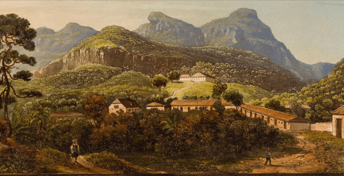 Vila de Nova Friburgo em 1835. Johann Jacob Steinmann. Acervo BN