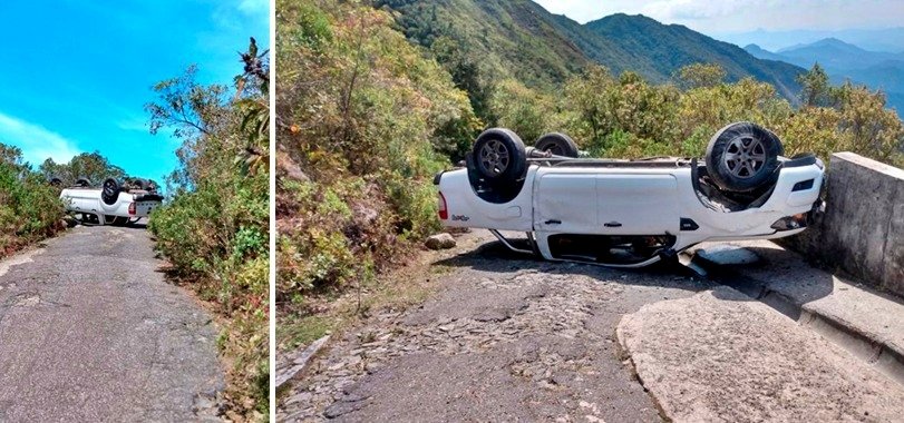 Friburgo: Veículo com quatro pessoas tomba na estrada do Alto do Caledônia