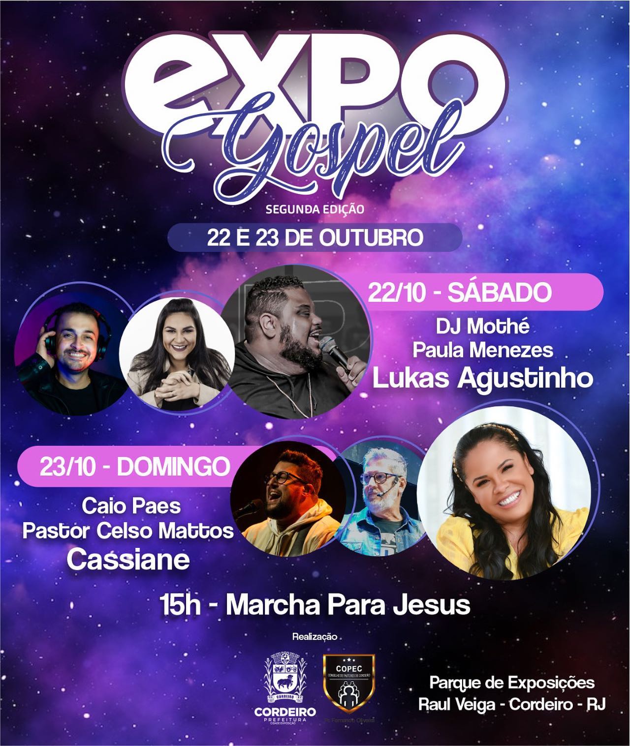 Cordeiro divulga programação oficial da Expo Gospel 2022 1 Cordeiro divulga programação oficial da segunda Expo Gospel