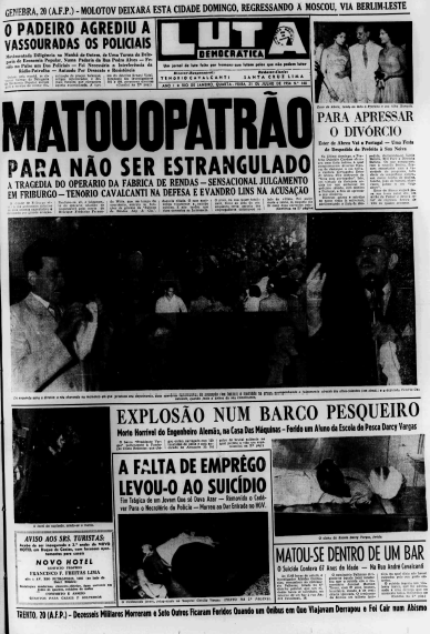 Tenório Cavalcanti no crime que abalou Nova Friburgo 5 O Luta Democrática colocava Tenório Cavalcanti como um político em favor dos oprimidos. Acervo BN
