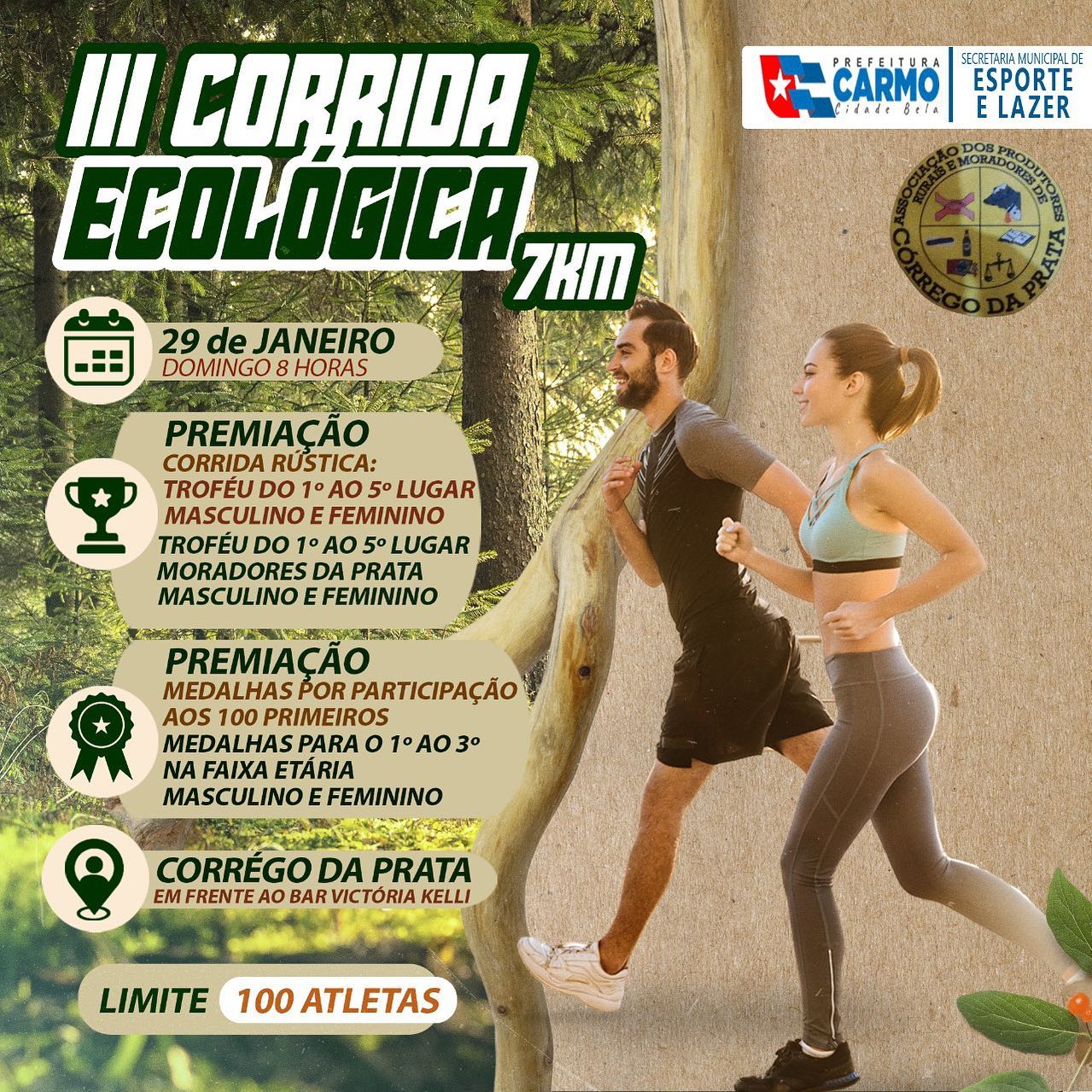 Córrego da Prata, distrito de Carmo, abre inscrições para III Corrida Ecológica 1 Córrego da Prata, distrito de Carmo, abre inscrições para III Corrida Ecológica