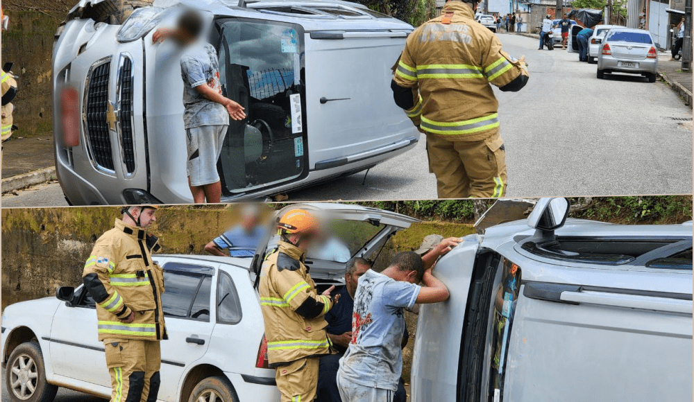 Taxista é socorrida após veículo tombar em Santa Maria Madalena