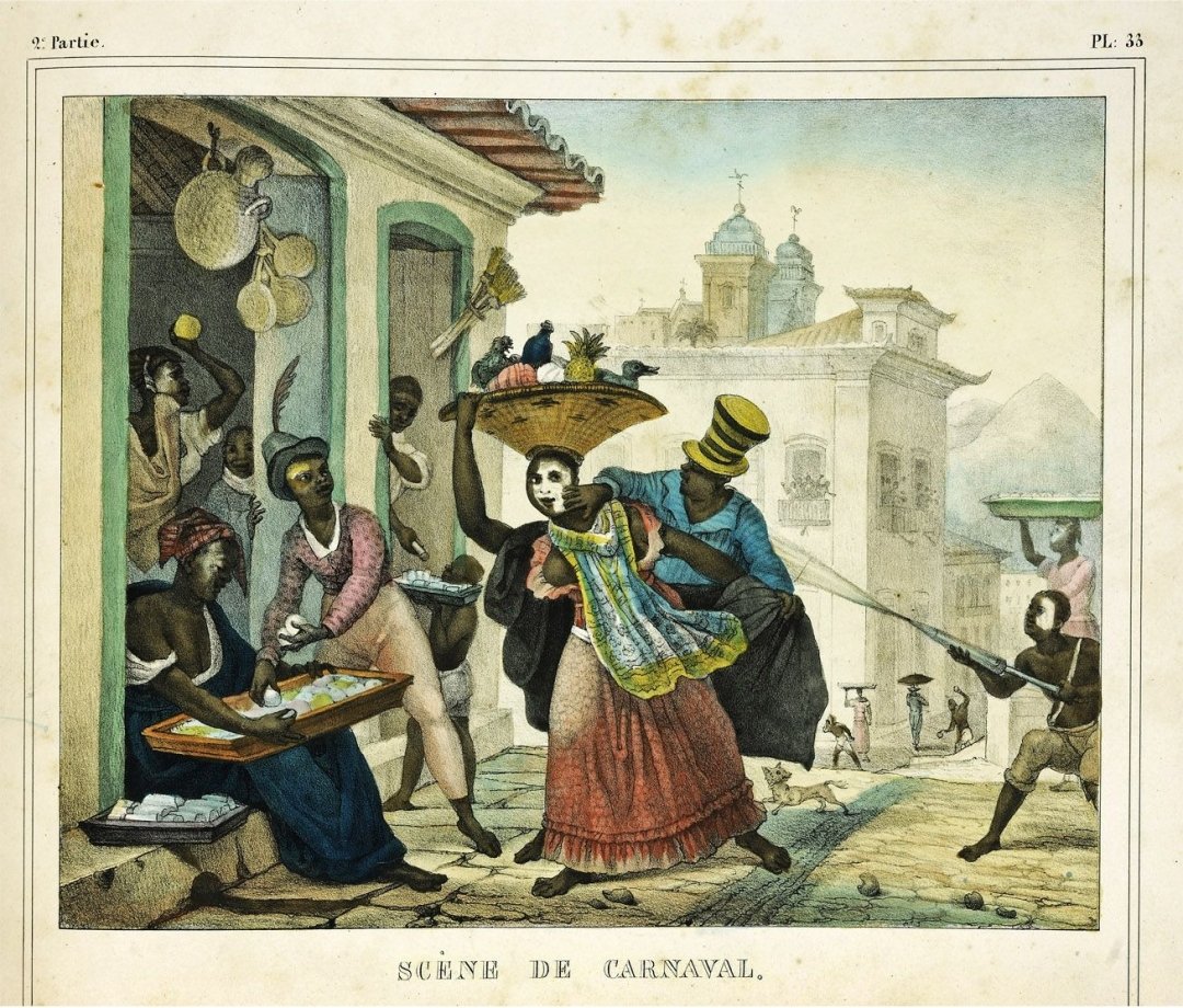 Do entrudo a escola de samba: a história do Carnaval em Nova Friburgo 1 Entrudo retratado por Jean-Baptiste Debret. Acervo BN
