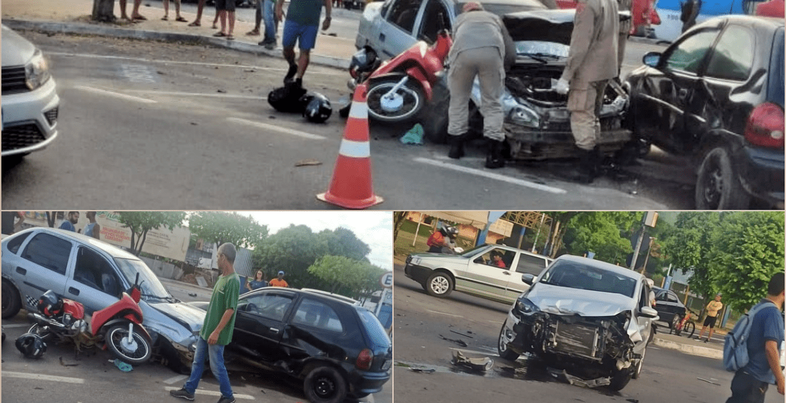 Acidente de trânsito envolve cinco veículos em Itaperuna
