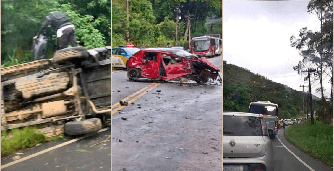 Vídeo: Grave acidente entre três carros deixa feridos na RJ-130, na Terê-Fri