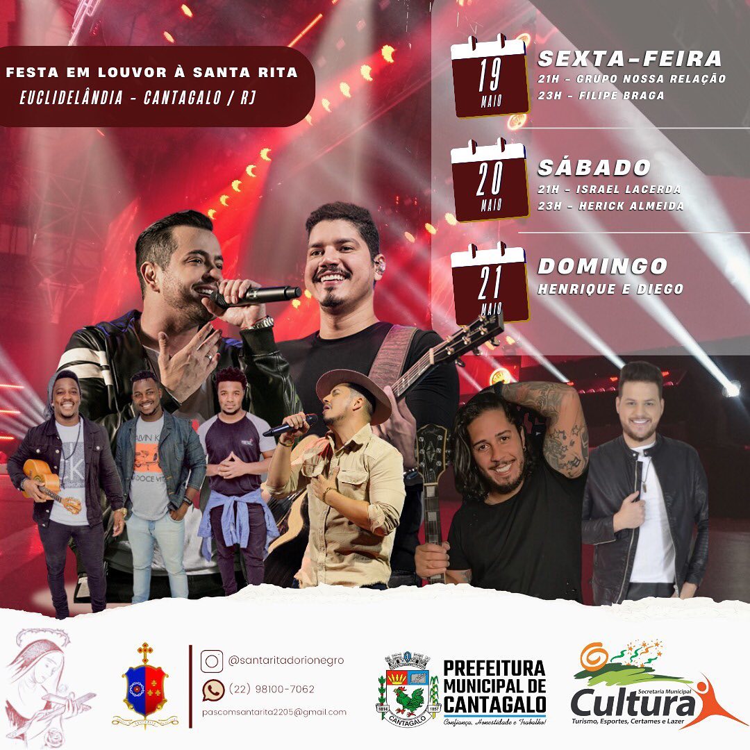 Programação da Festa de Maio (Santa Rita de Cássia) 2023 em Euclidelandia