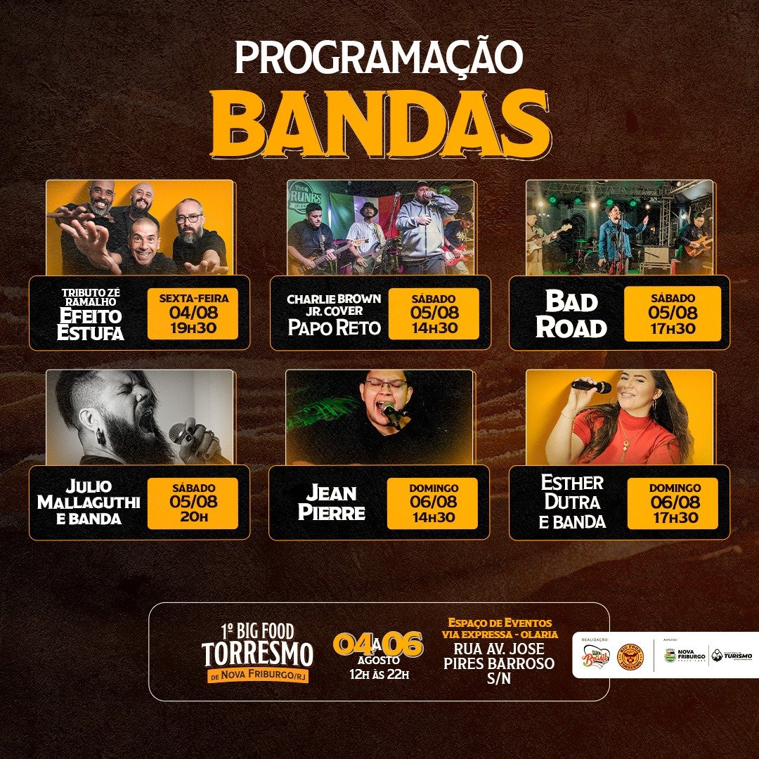 Nova Friburgo recebe Festival de Torresmo no final de semana 1 Programação do Festival de Torresmo de Nova Friburgo, o Big Food de Torresmo.