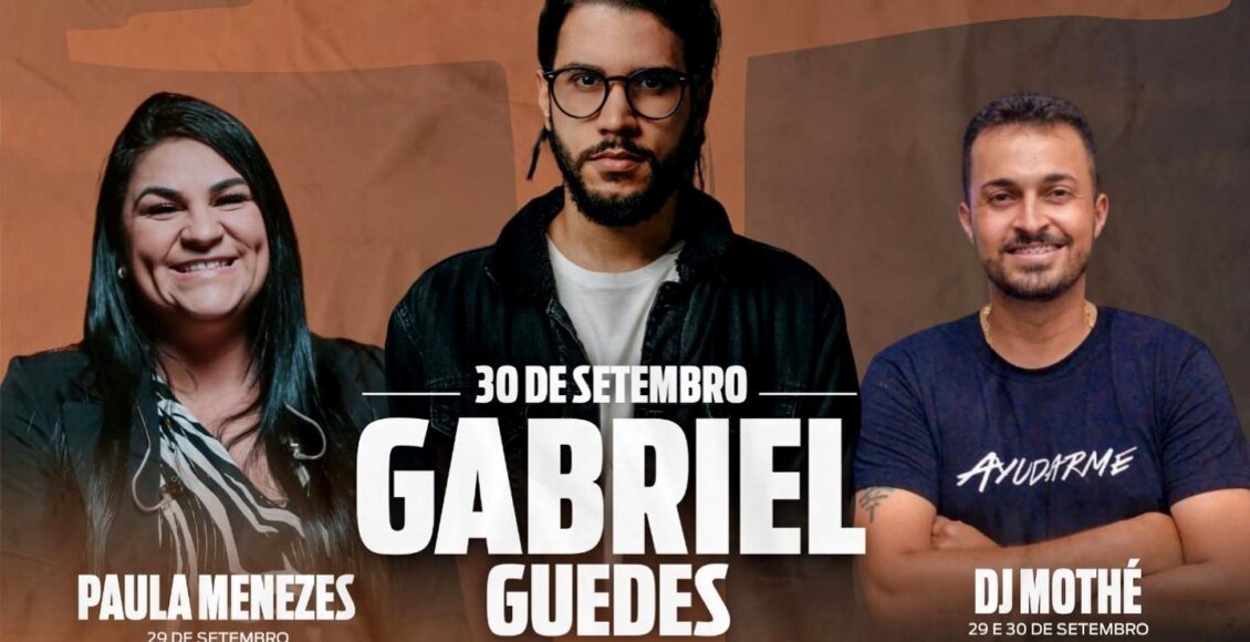 Gabriel Guedes, Paula Meneses e DJ Mothé na Expo Gospel de Cordeiro