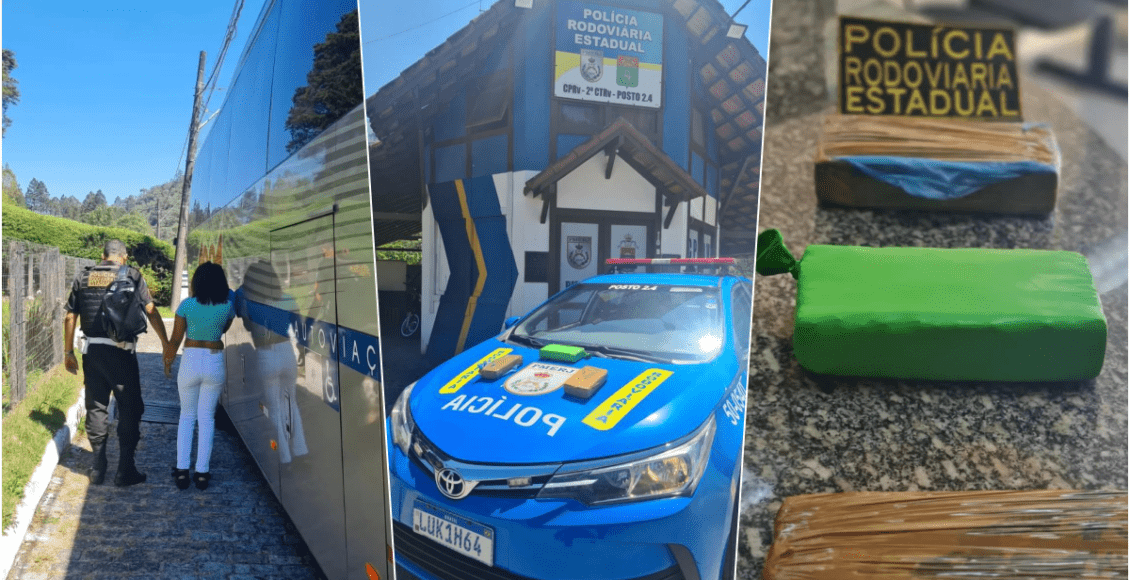 Passageira de ônibus é presa com 3kg de cocaína em Nova Friburgo