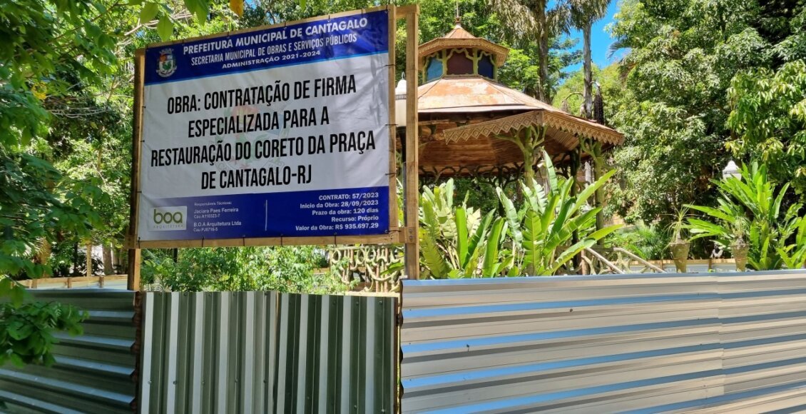 Coreto histórico da Praça de Cantagalo vai custar quase R$ 1 milhão