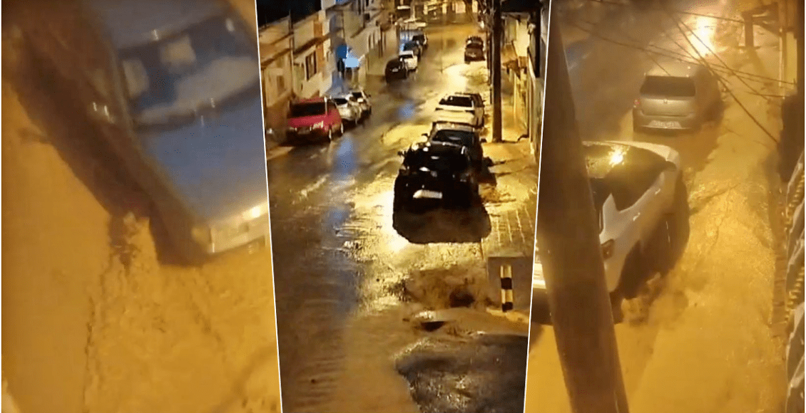 Vídeo: Moradores registram enxurrada de lama no centro de Cantagalo