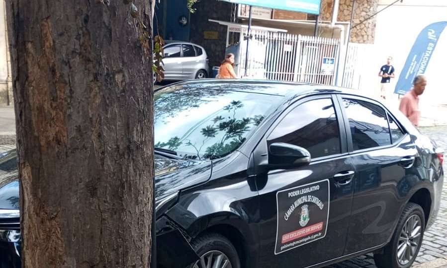 Carro da Câmara de Cantagalo colide em árvore após motorista passar mal