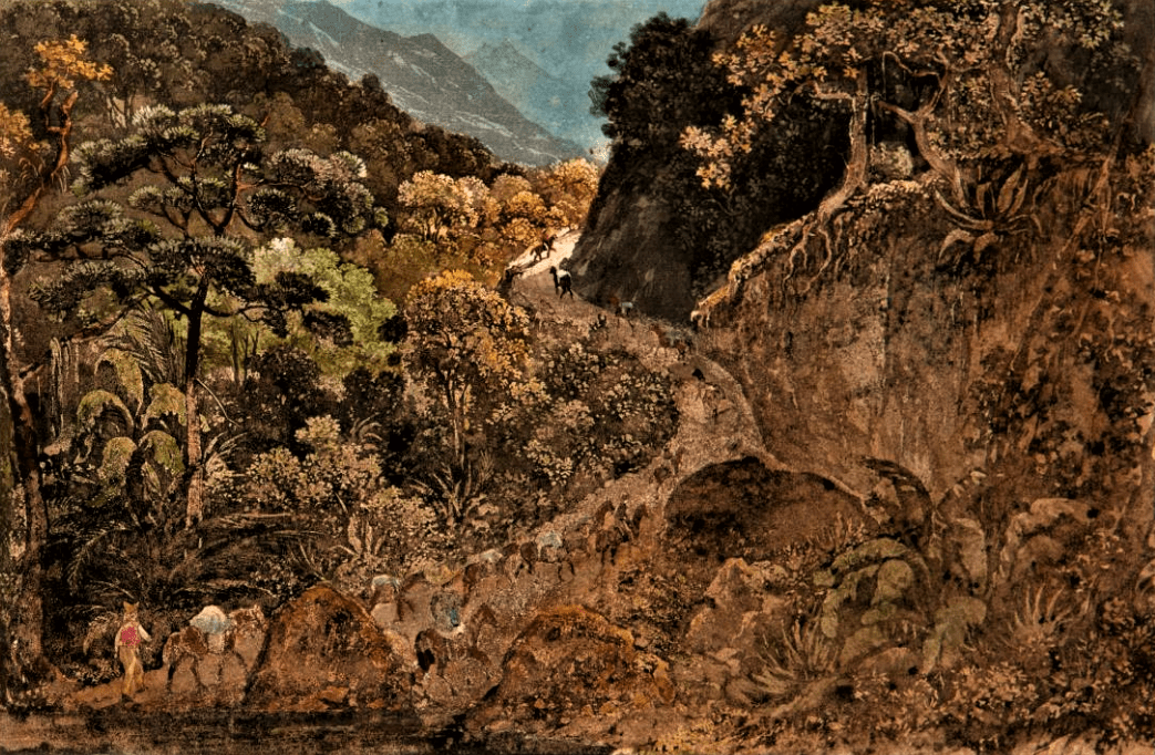 Estrada de Ferro de Cantagalo: impressões de uma viagem 2 A primeira via da serra da Boa Vista. Johann Jacob Steinmann. Acervo BN.png