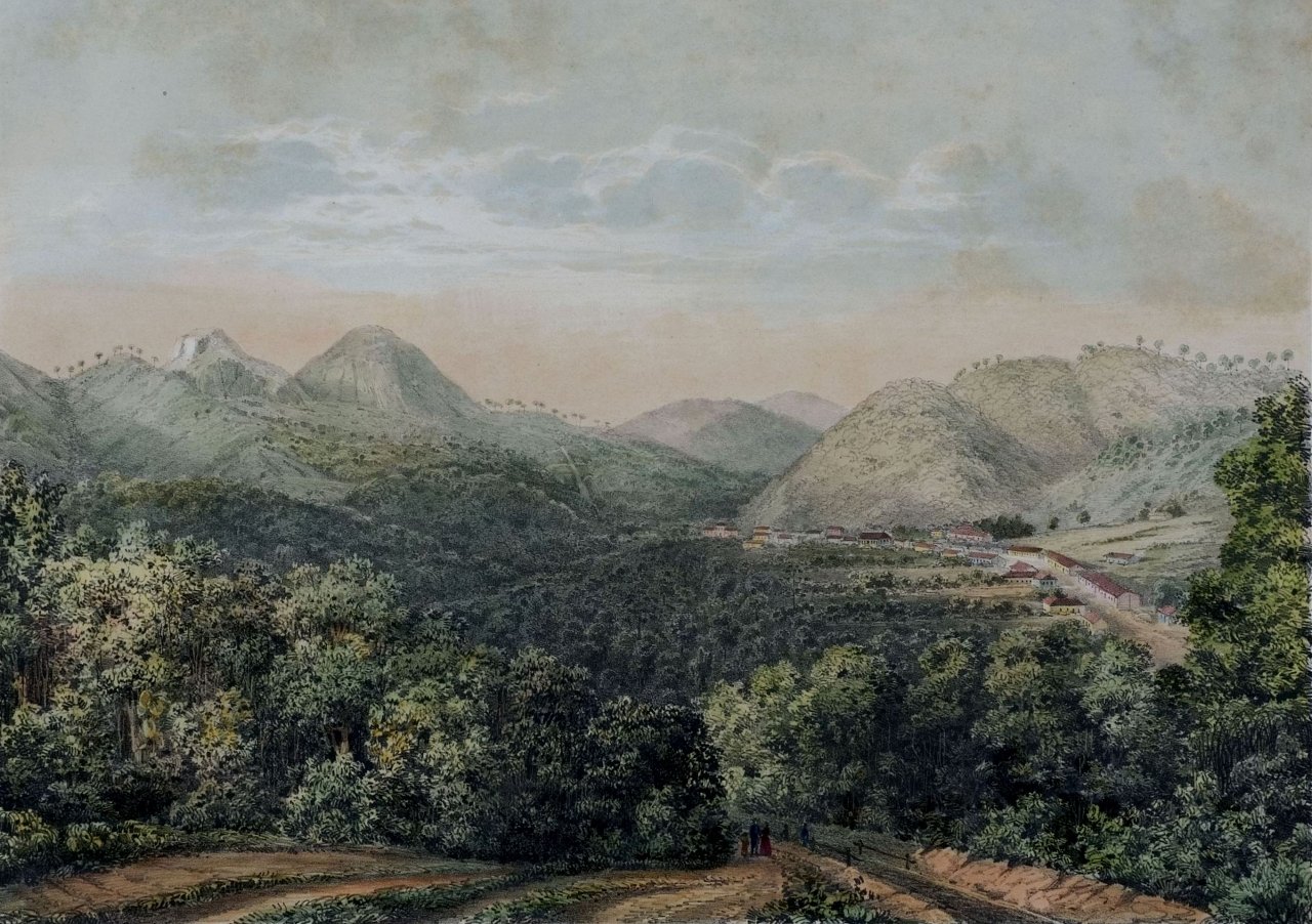 Nova Friburgo vista do sul, Hermann Burmeister, 1853. Acervo Biblioteca Nacional