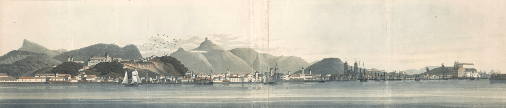 Estrada de Ferro de Cantagalo: impressões de uma viagem 1 Vista da baía da Guanabara antes dos barcos a vapor. Henry Chamberlain. Acervo BN